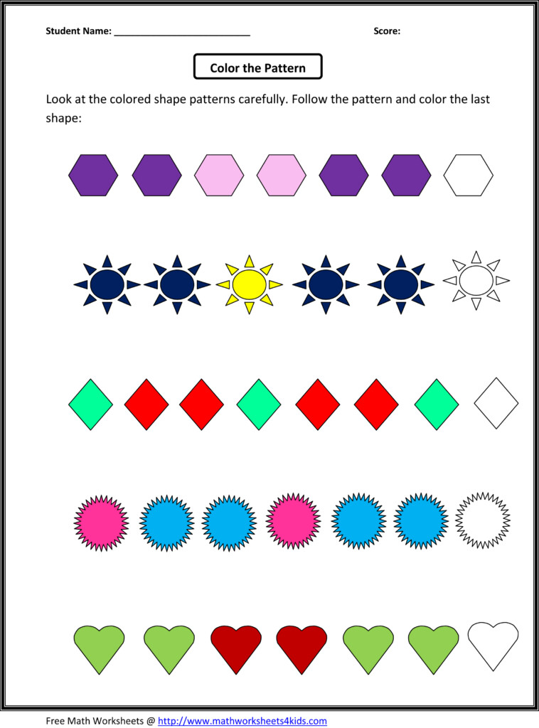 1St Grade Pattern Worksheets Ideas 2022