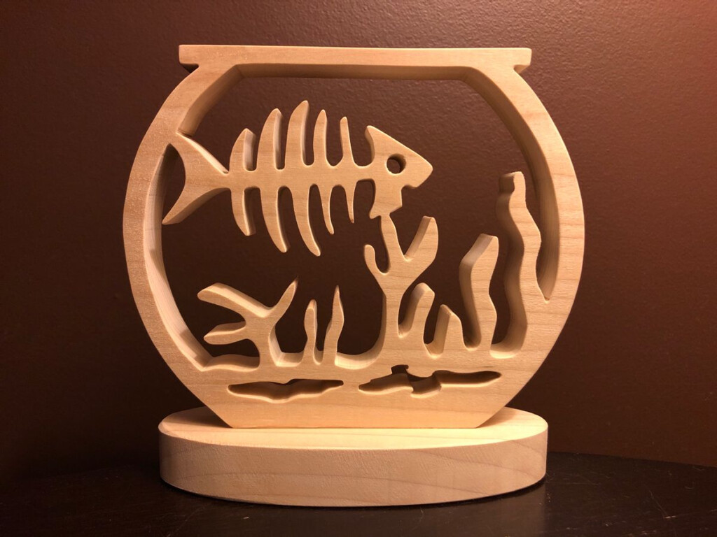 Fish Skeleton In A Bowl Scroll Saw Pattern Scroll Saw Scroll Saw 