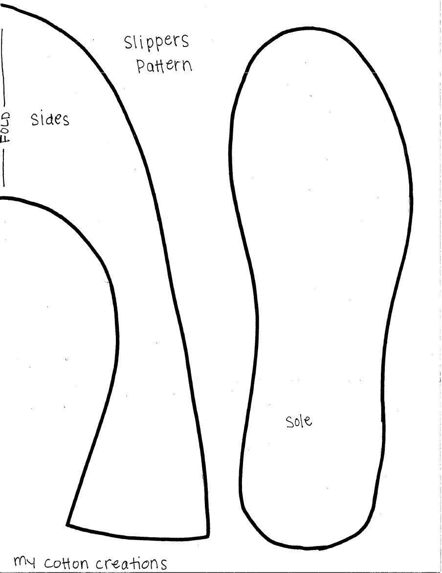 Free Template Printable Slipper Pattern - Free Printable Pattern